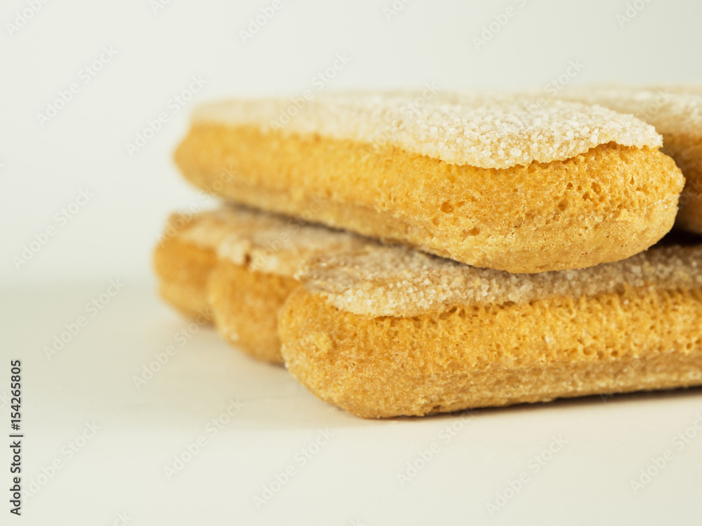 Group of ladyfingers over white background