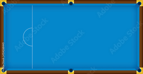 Vector of empty blue snooker table with top view.