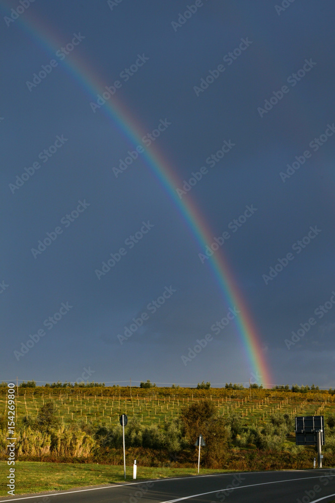 Fototapeta premium The Rainbow after the storm in Tuscany