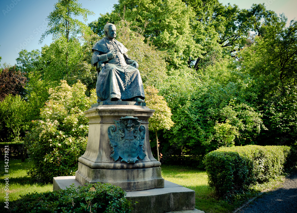 Szaniszlo Ferencz statue in Oradea, Romano Catholic Cathedral park