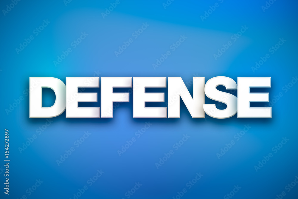 Defense Theme Word Art on Colorful Background