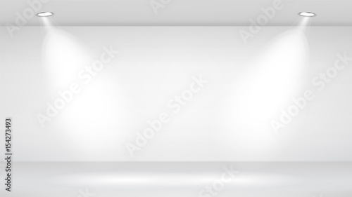 Photo Studio Room. Empty White Interior. Vector Template Illustration. Vector Illustration.