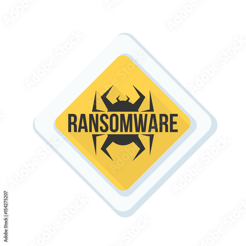 Ransomware Hazard sign
