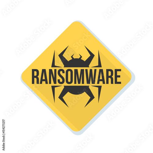 Ransomware Hazard sign