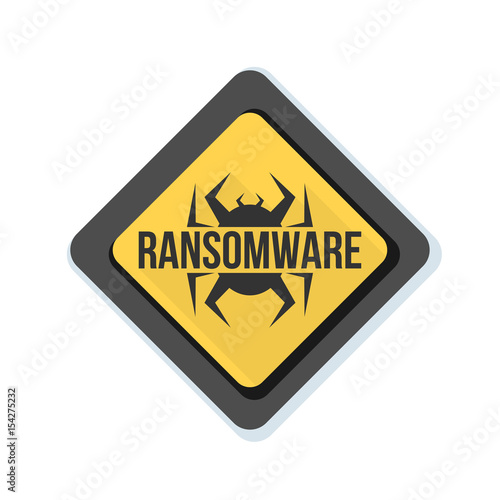 Ransomware Hazard sign