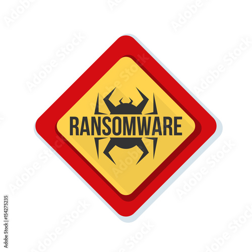 Ransomware Hazard sign