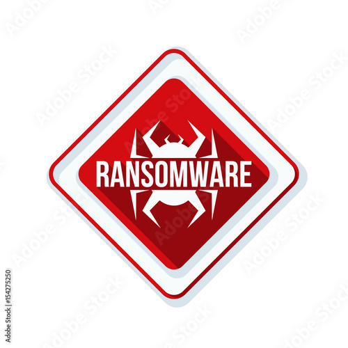 Ransomware Hazard sign