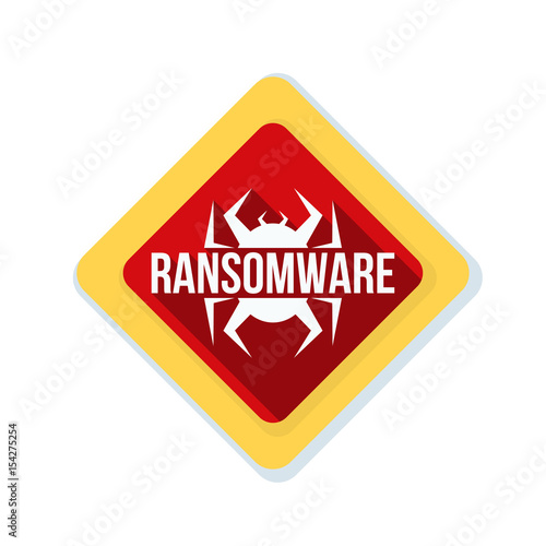 Ransomware Hazard sign