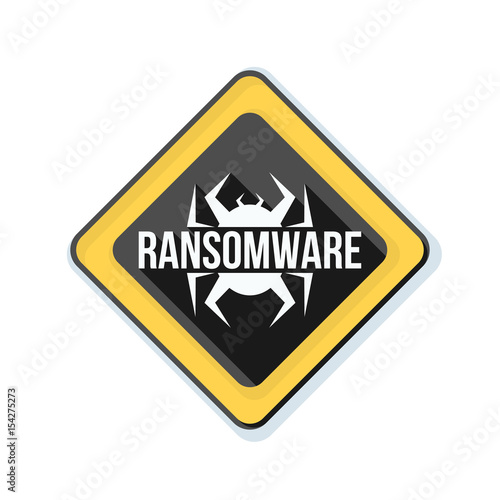Ransomware Hazard sign