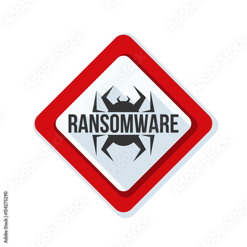 Ransomware Hazard sign