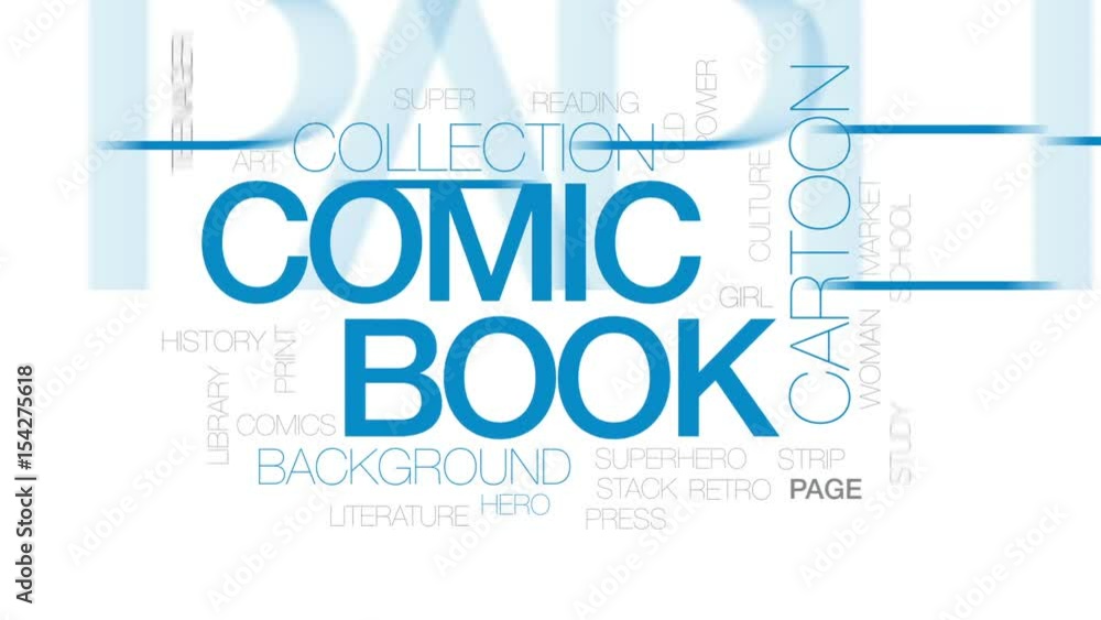 Comic book animated word cloud, text design animation. Kinetic typography. Comic book animated word cloud, text design animation. Kinetic typography.