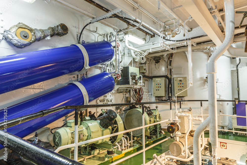 Engine room of the ship