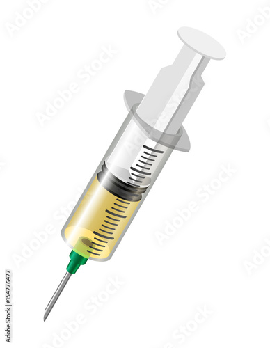 Realistic stylized cartoon syringe