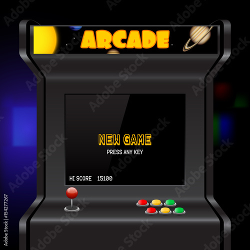 Arcade machine screen, vector background