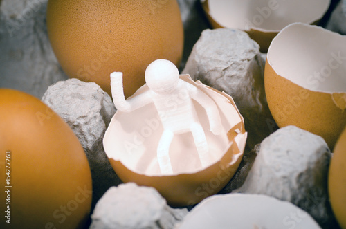 Obraz na plátně Birth of Man from an Egg Concept