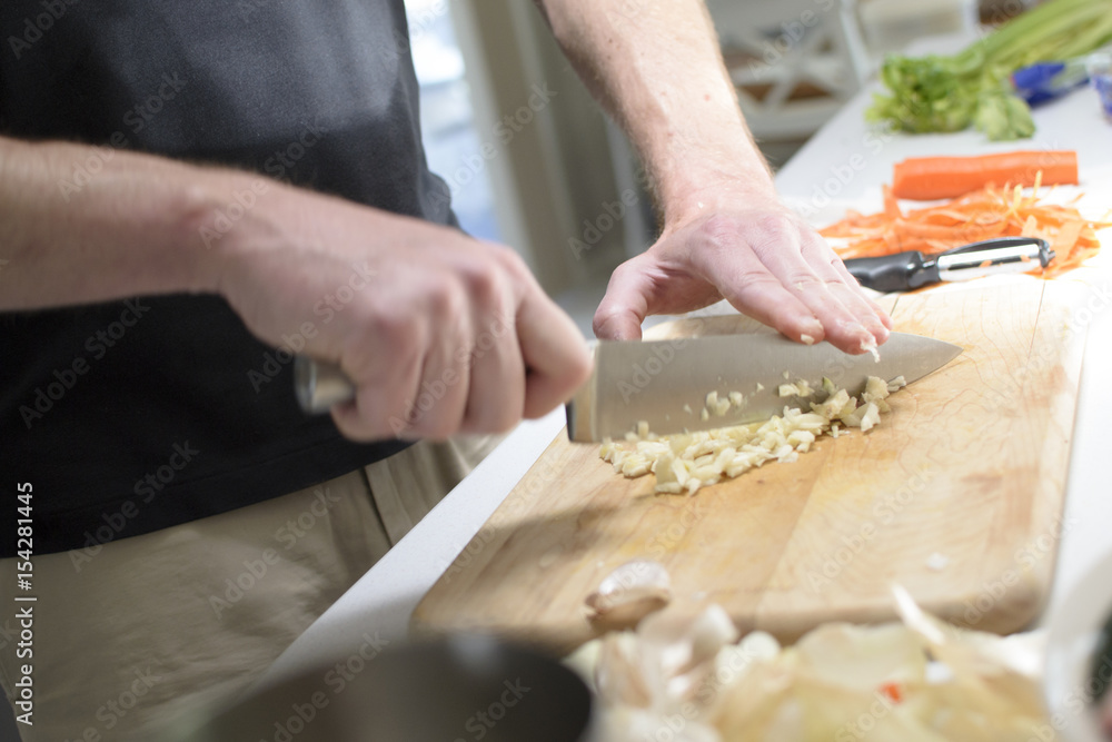 Chopping Garlic Chopping Garlic