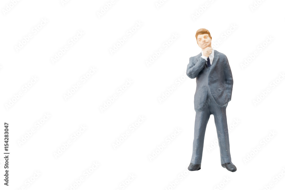 Miniature people businessman on white background Miniature people businessman on white background