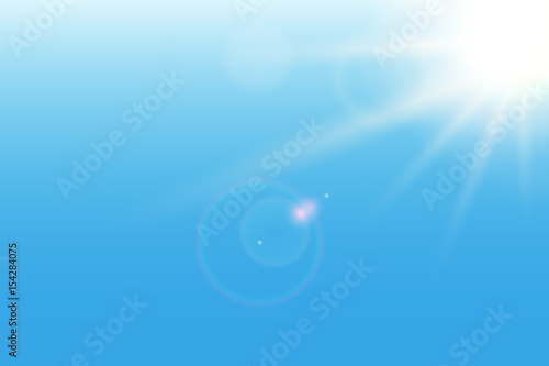 Sunshine blue background. Vector illustration.