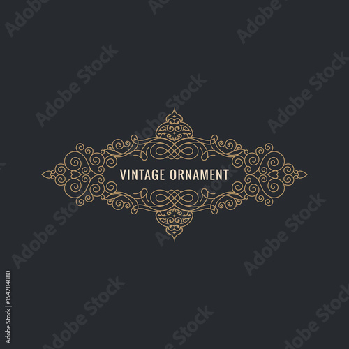 Calligraphic Elegant Ornament Frame Lines. Restaurant menu. Luxury Horizontal vintage ornate greeting card