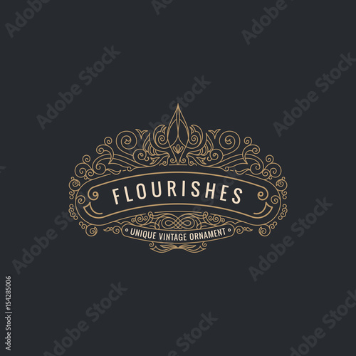 Calligraphic Elegant Ornament Frame Lines. Restaurant menu. Luxury Horizontal vintage ornate greeting card