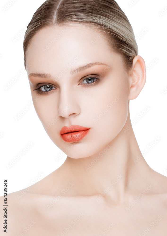 Beauty fashion model with natural makeup skin care Beauty fashion model with natural makeup skin care