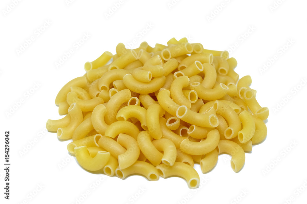 Macaroni for cooking isolate on white background Macaroni for cooking isolate on white background