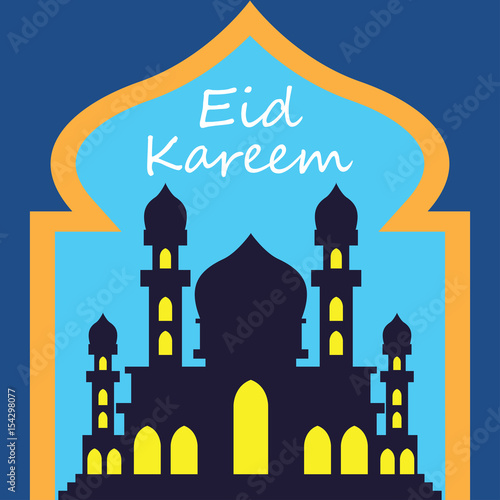 eid kareem / mubarak (full of blessing) greeting design, vector illustration