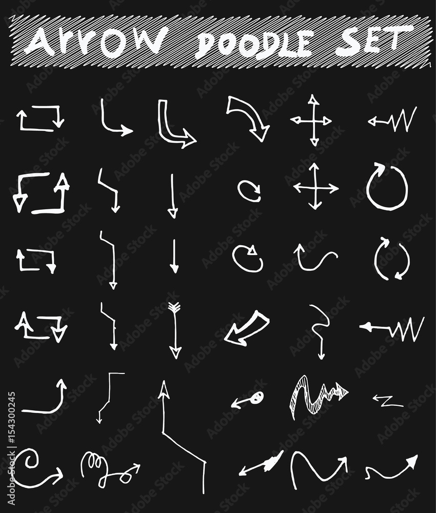 Vector hand drawn arrows set chalkboard eps10 Vector hand drawn arrows set chalkboard eps10