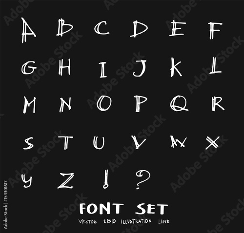 Hand drawn alphabet letters Vector on chalkboard eps10