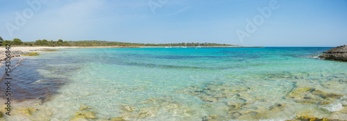 Fototapeta Naklejka Na Ścianę i Meble -  Menorca Son Saura. Bellavista beach. Turquoise and green colors at Balearic islands