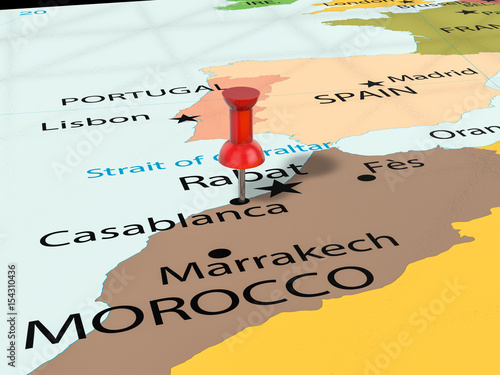 Pushpin on Casablanca map