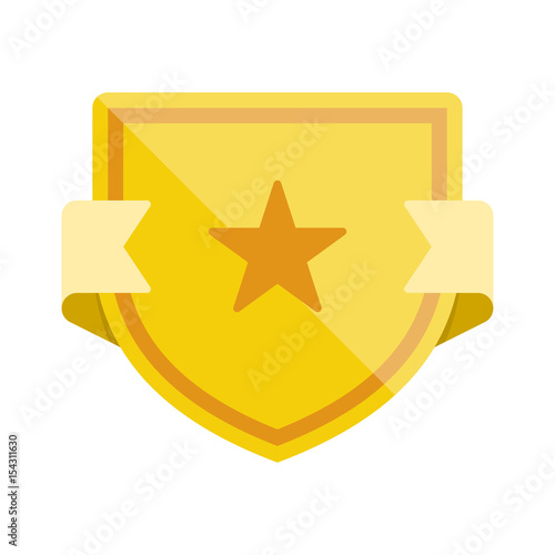 Badge icon with shield and star. Modern flat vector illustration.
