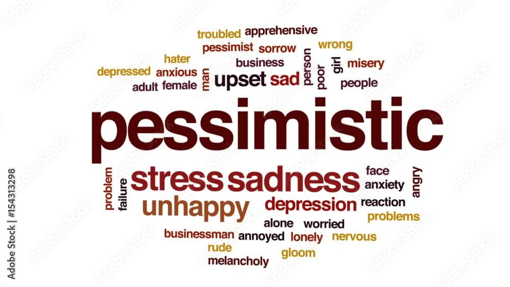 Pessimistic animated word cloud, text design animation. Pessimistic animated word cloud, text design animation.