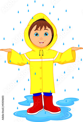 little boy in raincoat