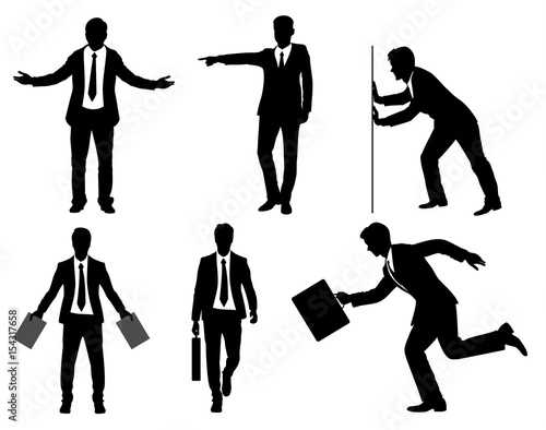 Six businessmen silhouette