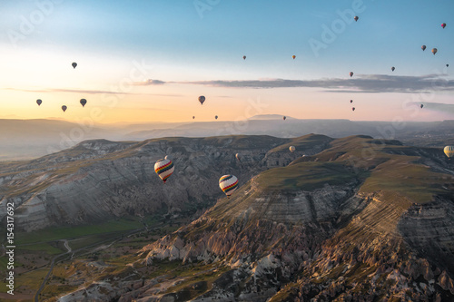 Balloon sightseeing in the morning at Cappadocia, Turkey