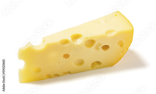 Swiss or Emmental Cheese on White Background