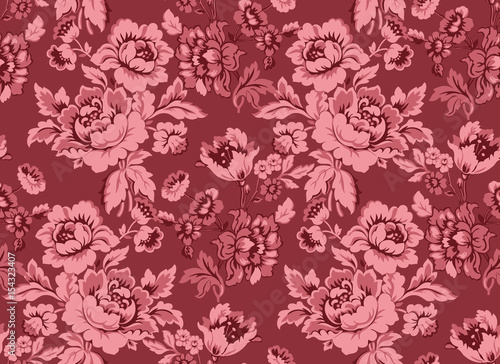Seamless floral damask pattern photo