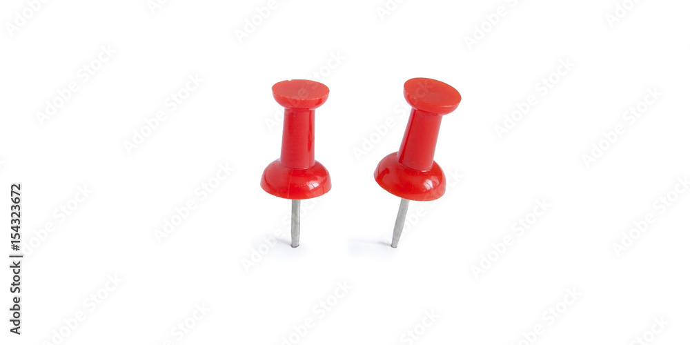 isolated red push pins in white background isolated red push pins in white background