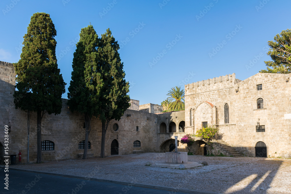 Sunny day in the old town of Rhodes. Greece, Europe.