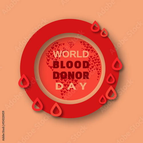 Donate blood design. Creative donor poster. Blood donation medical poster. World Blood Donor Day banner. Human heart and blood drop. Blood donor icon. Save life concept. Vector illustration 