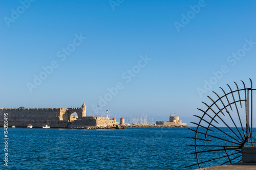 Historic port of Rhodes town. Greece, Europe. photo