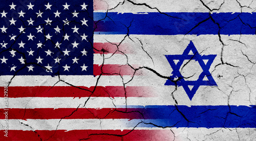 Wallpaper Mural Flag of USA and Israel, with cracked background texture Torontodigital.ca
