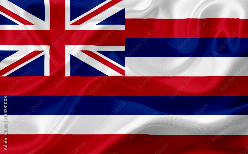 Flag of Hawaii, USA with waving fabric texture Flag of Hawaii, USA with waving fabric texture