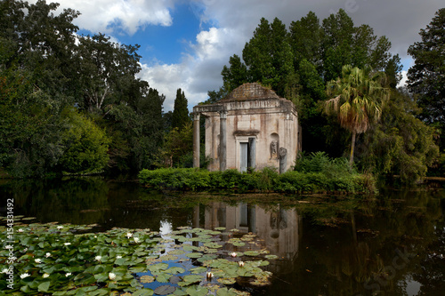 The Doric temple and the lilly pond in the gardens of the Royal Palace of Caserta © Alexey