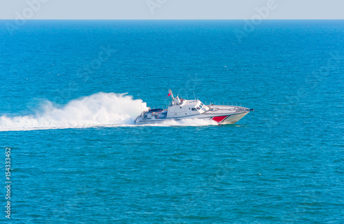 Coast Guard patrol boat rushing to the rescue © muratart