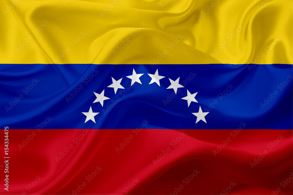 Fototapeta premium Flag of Venezuela with waving fabric texture