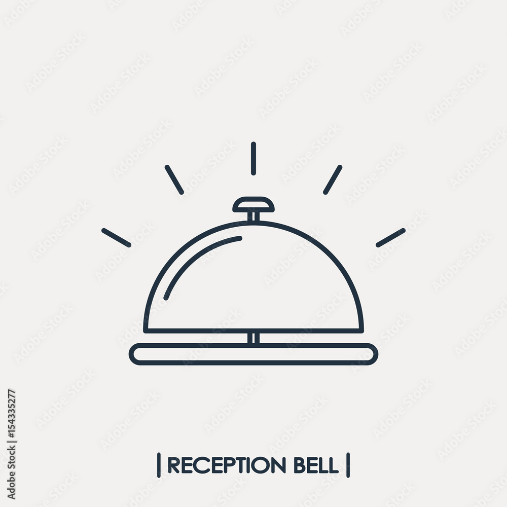 Reception bell outline icon Reception bell outline icon