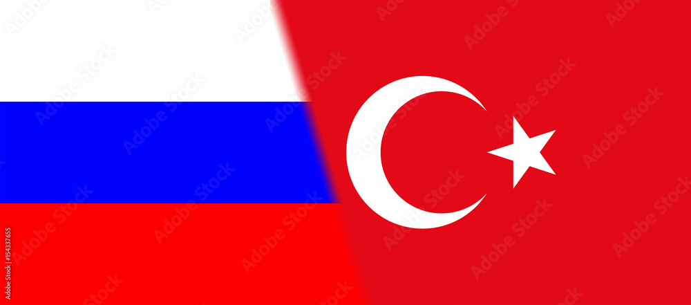 Flag of Russia and Turkey together