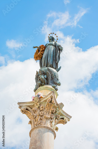 Virgin Mary statue  Piazza di Spagna  Spanish Square  Rome  Italy